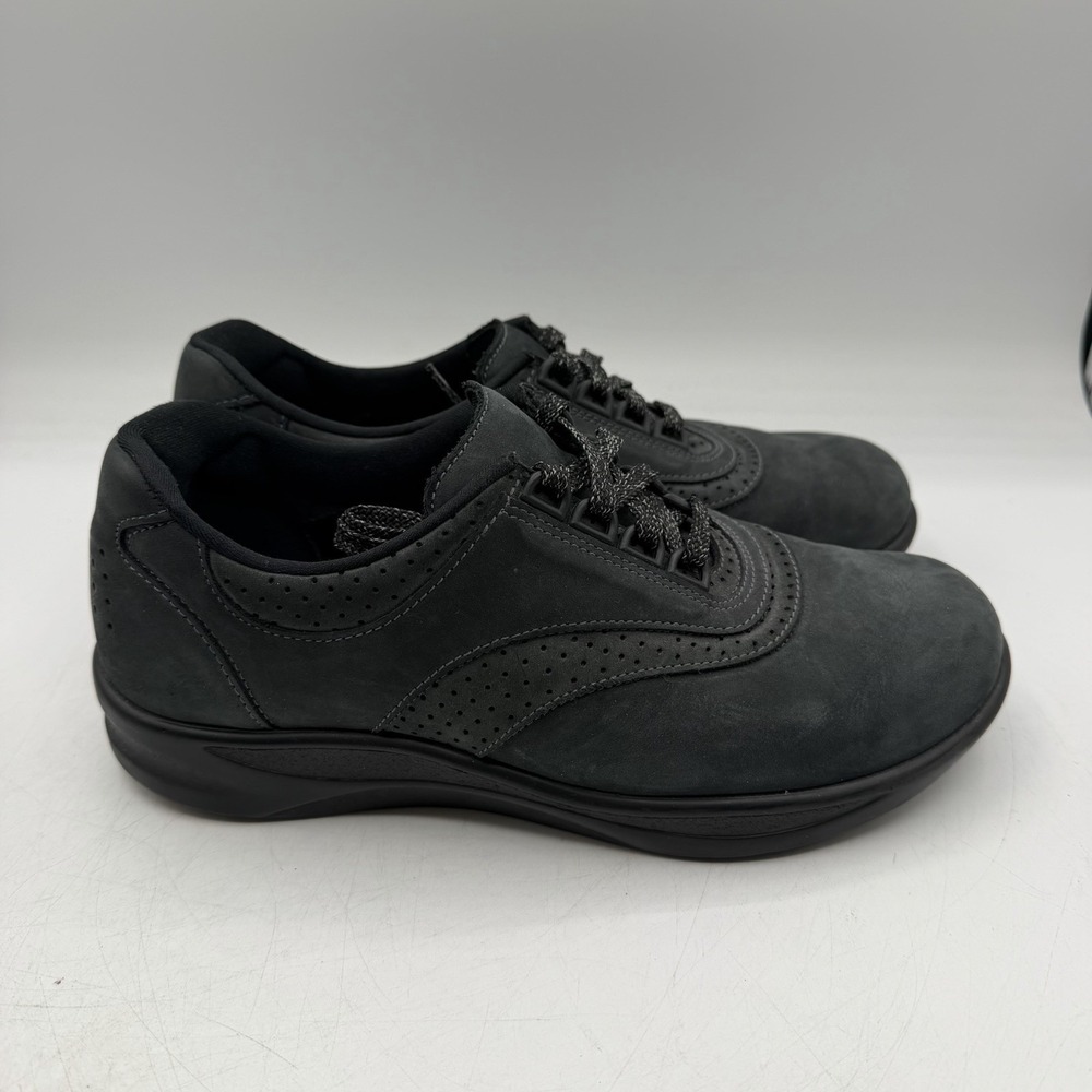 SAS Walk Easy Shoes Womens Sz 7 M Black Leather Comfort Walking Sneakers